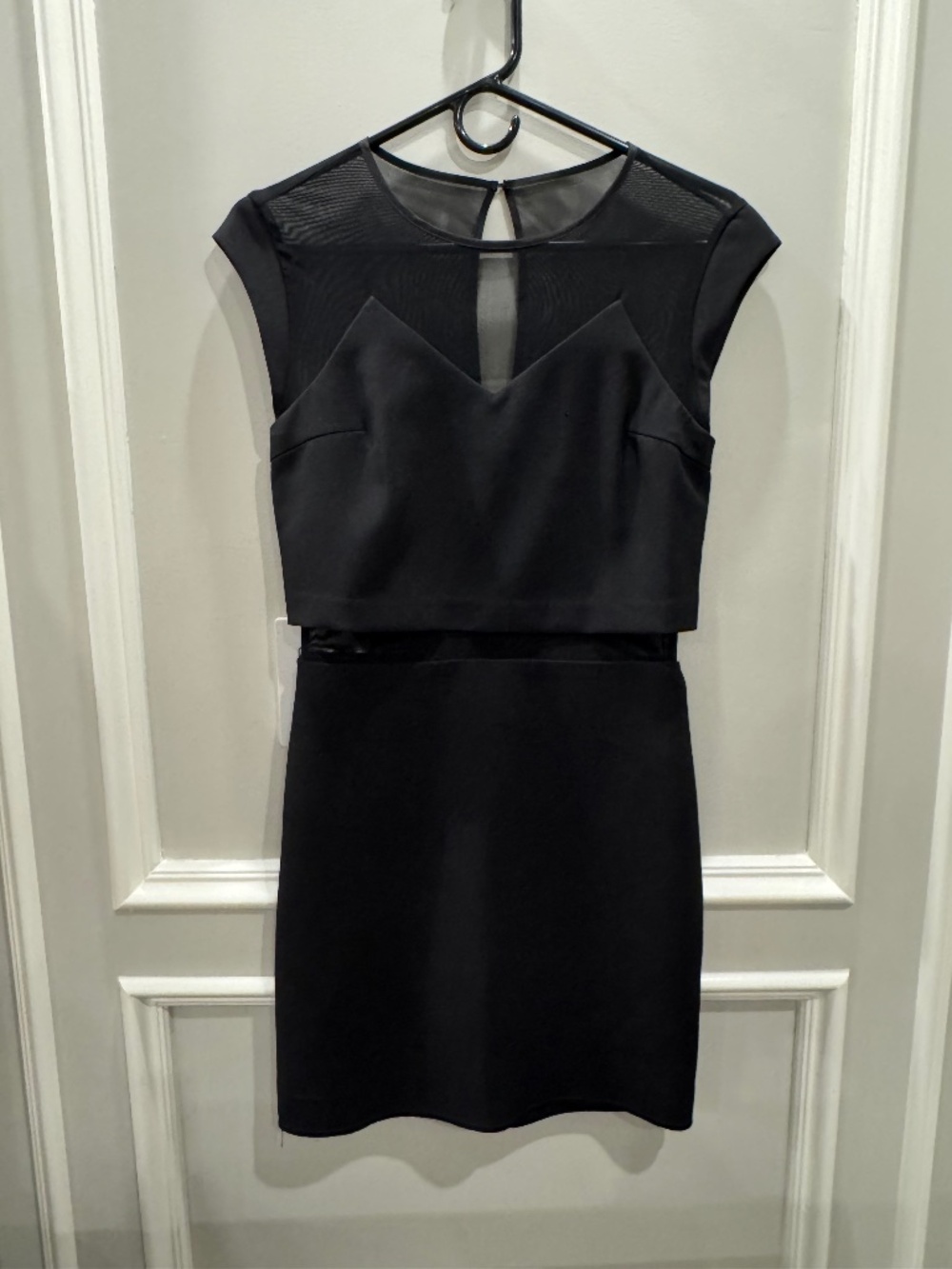 Express Black Illusion Mesh Mini Dress Size S